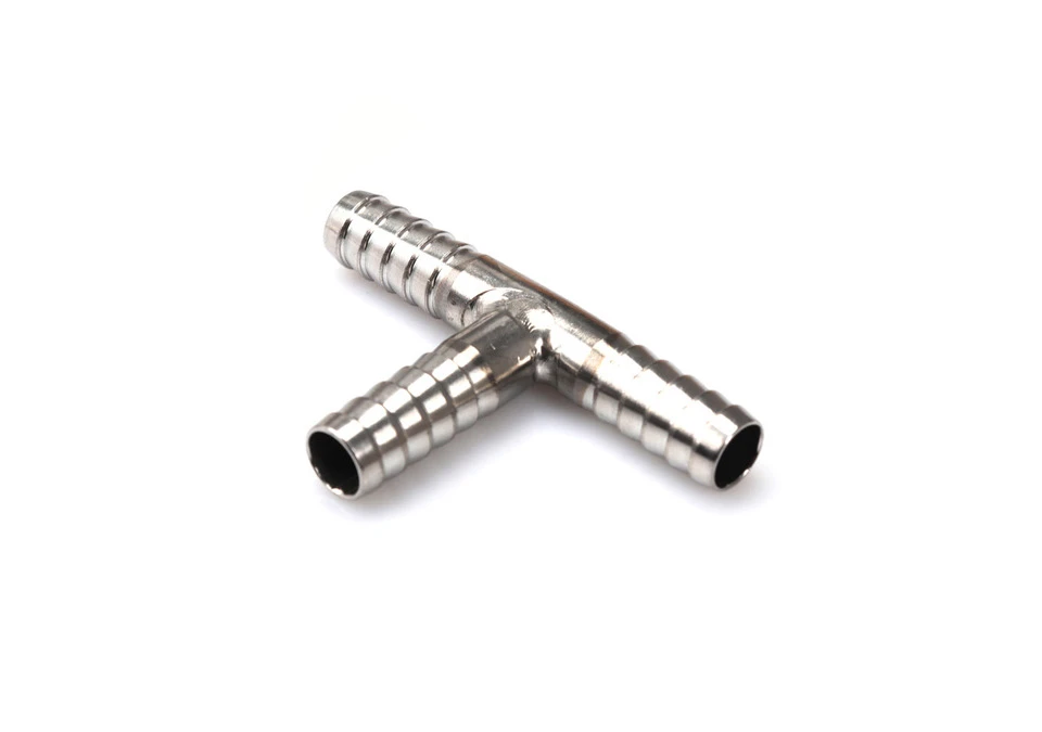 T-stycke Rostfritt med 8mm nipplar