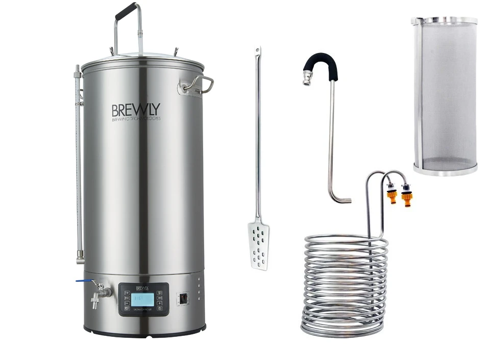 Brewly 40L Bryggverk med Chiller, Hop Spider, Mäskslev & Whirlpool
