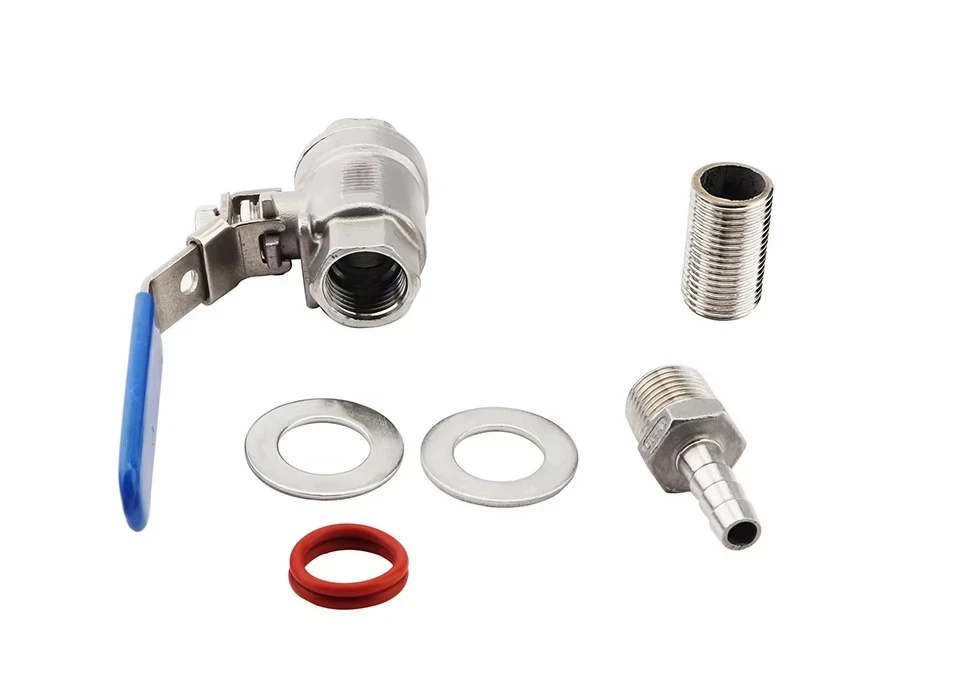 Tappkran Rostfri 1/2" med 3/8" Nippel & 1/2’’ Hona Gänga