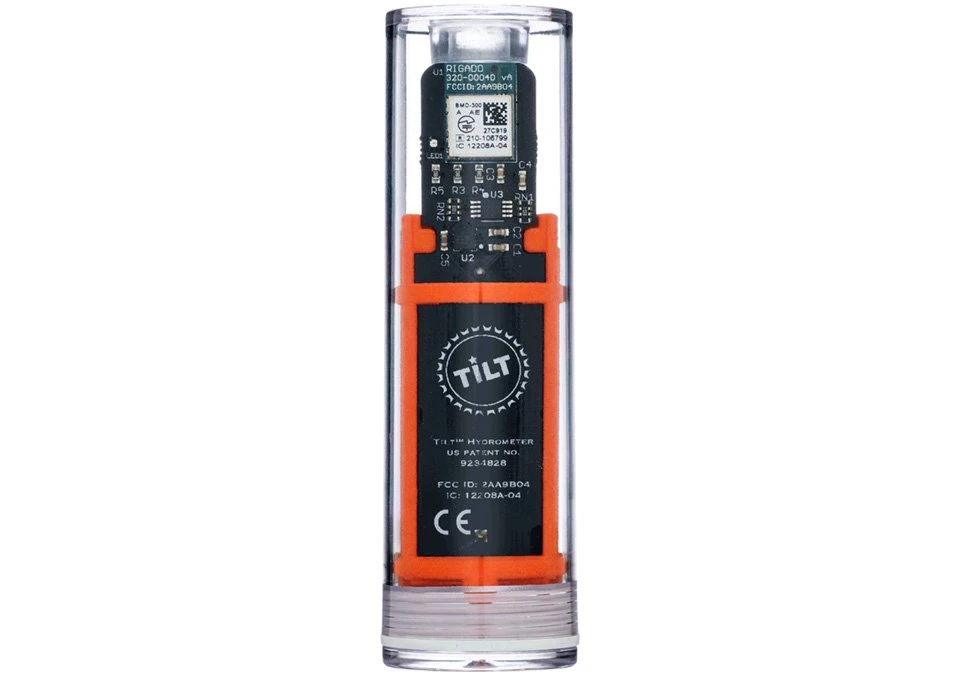 Tilt Hydrometer and Thermometer - Orange